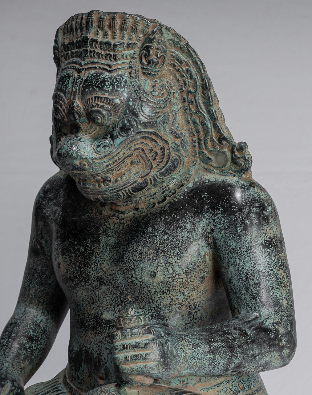 Antique Khmer Style Bronze-Vishnu Avatar-Narasimha ou Narasingh-40cm/16 "