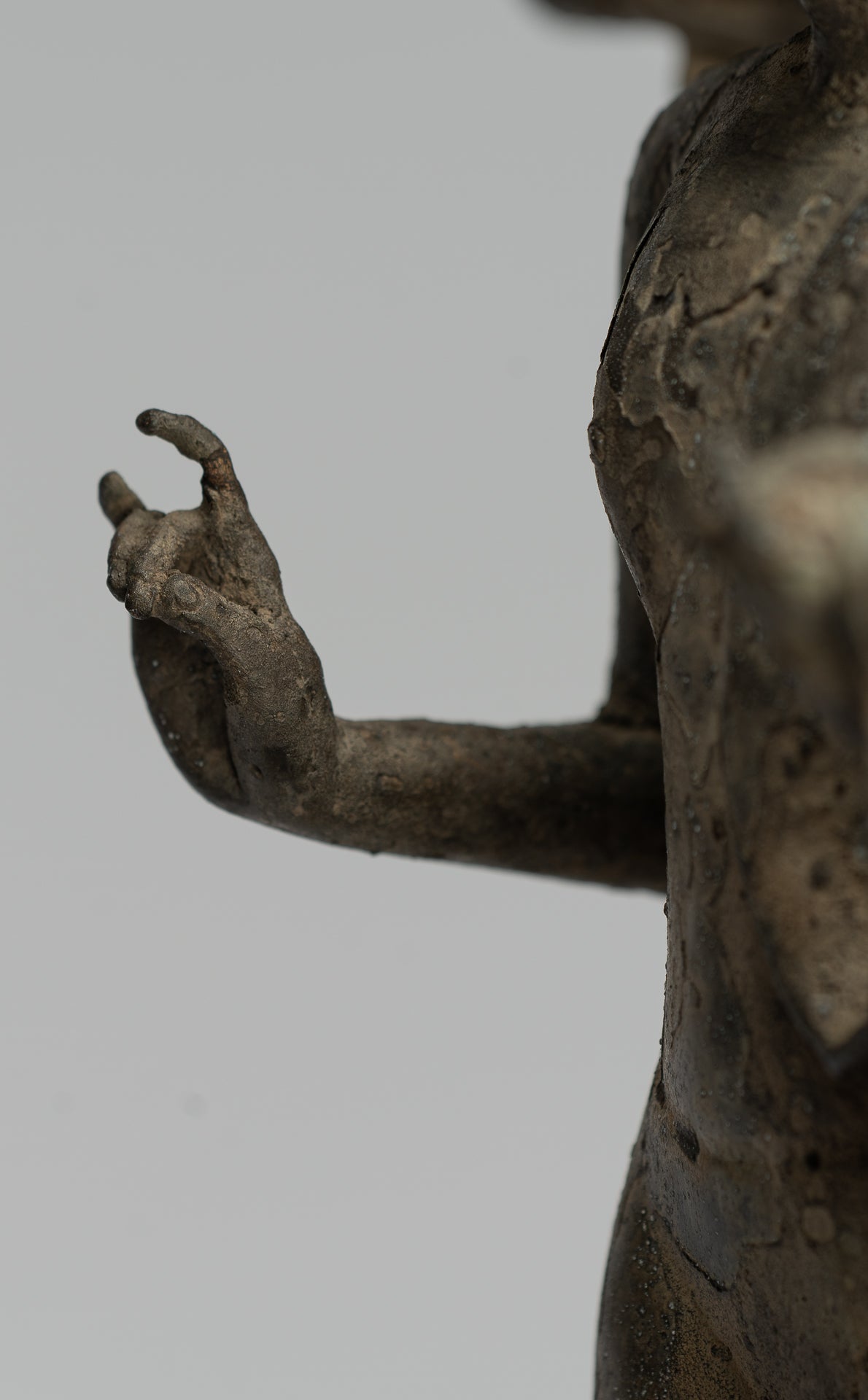 Estatua de Buda - Estilo indonesio antiguo Bronce Javanese enseñanza Buda - 35 cm/14 "