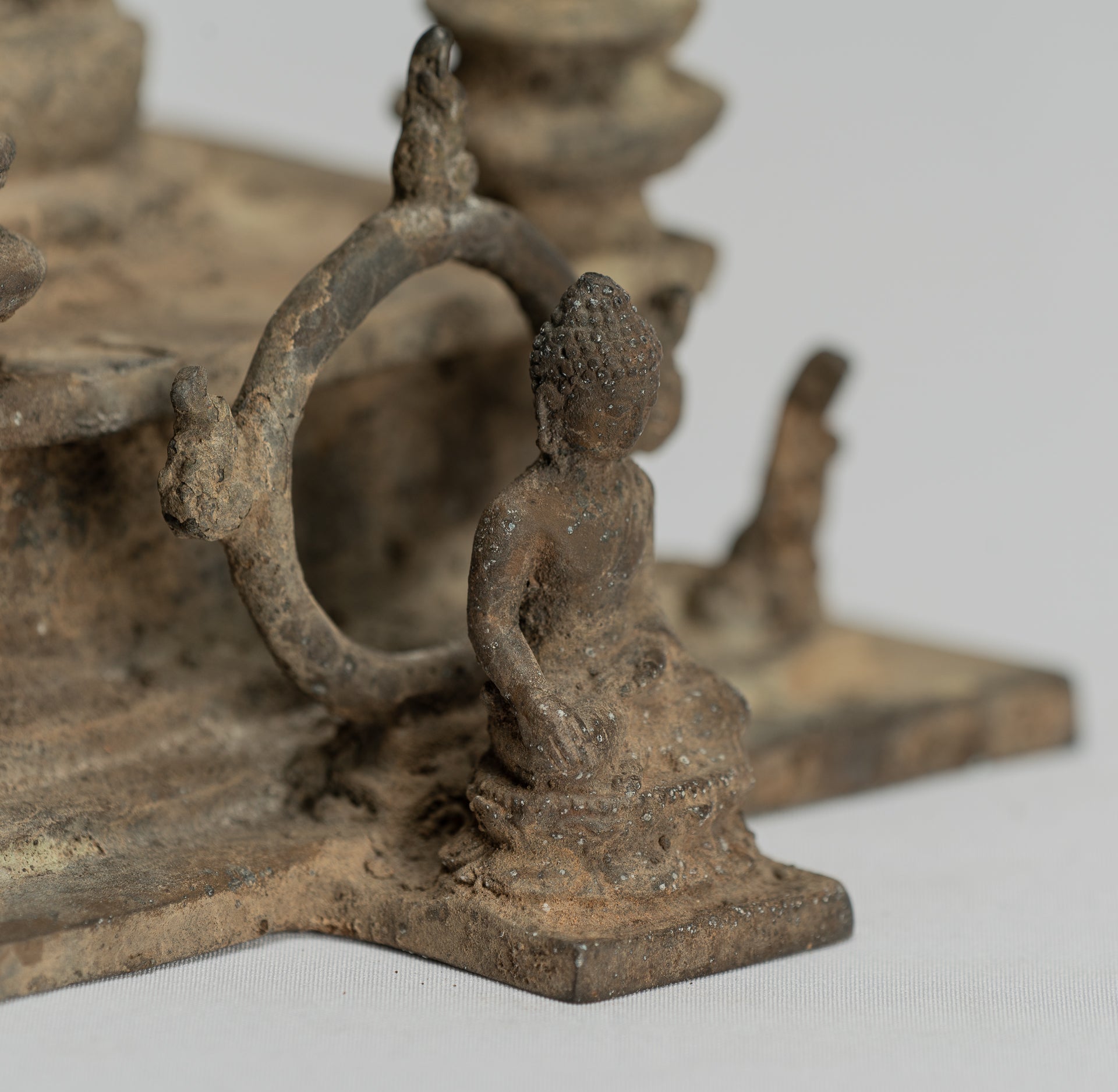 Estatua de Buda - Estilo indonesio antiguo Bronce Javanese enseñanza Buda - 35 cm/14 "