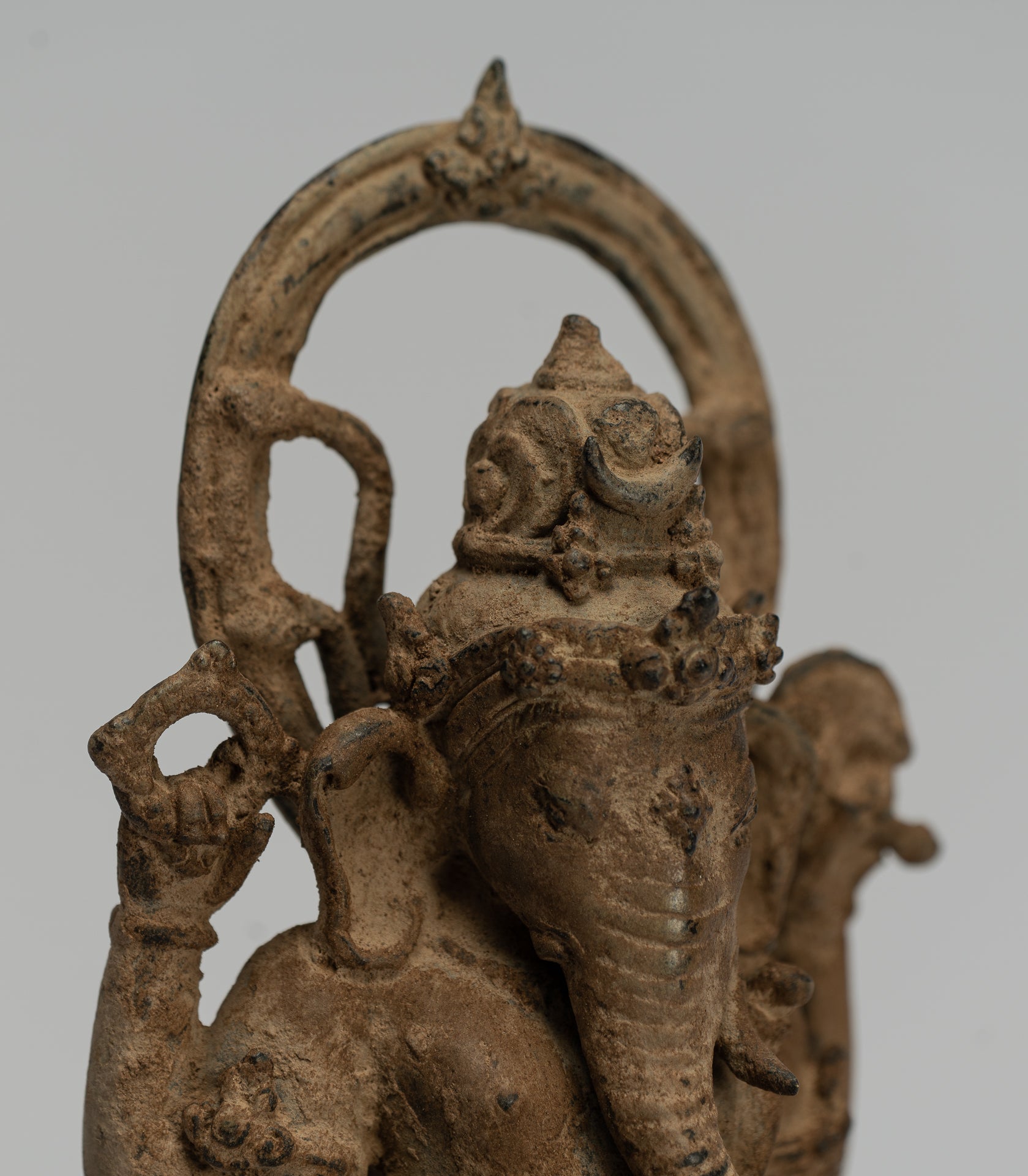 Estatua de Ganesha - Estatua de Ganesha de bronce de estilo javanés antiguo - 23 cm/9 "