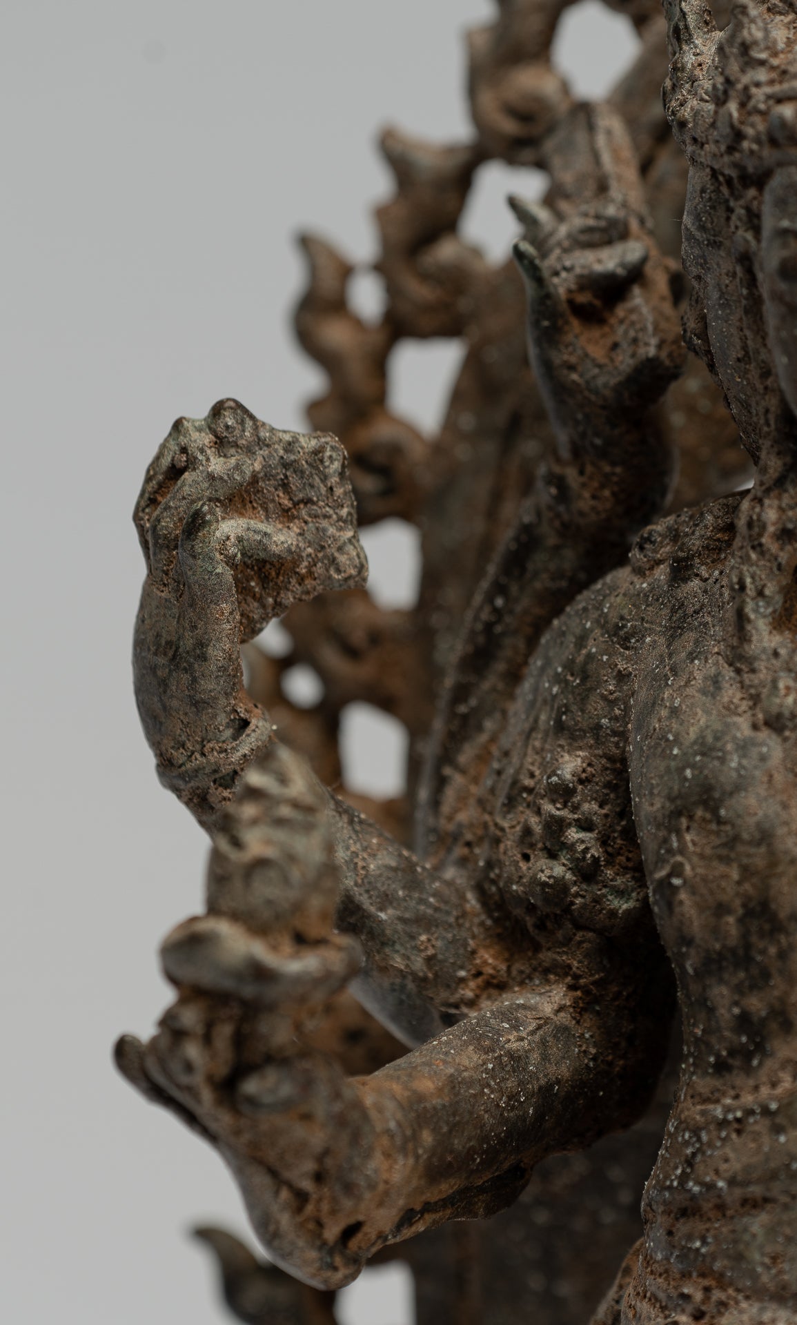 Statue de Brahma – Statue de Brahma debout en bronze de style indonésien antique Majapahit – 32 cm/13"