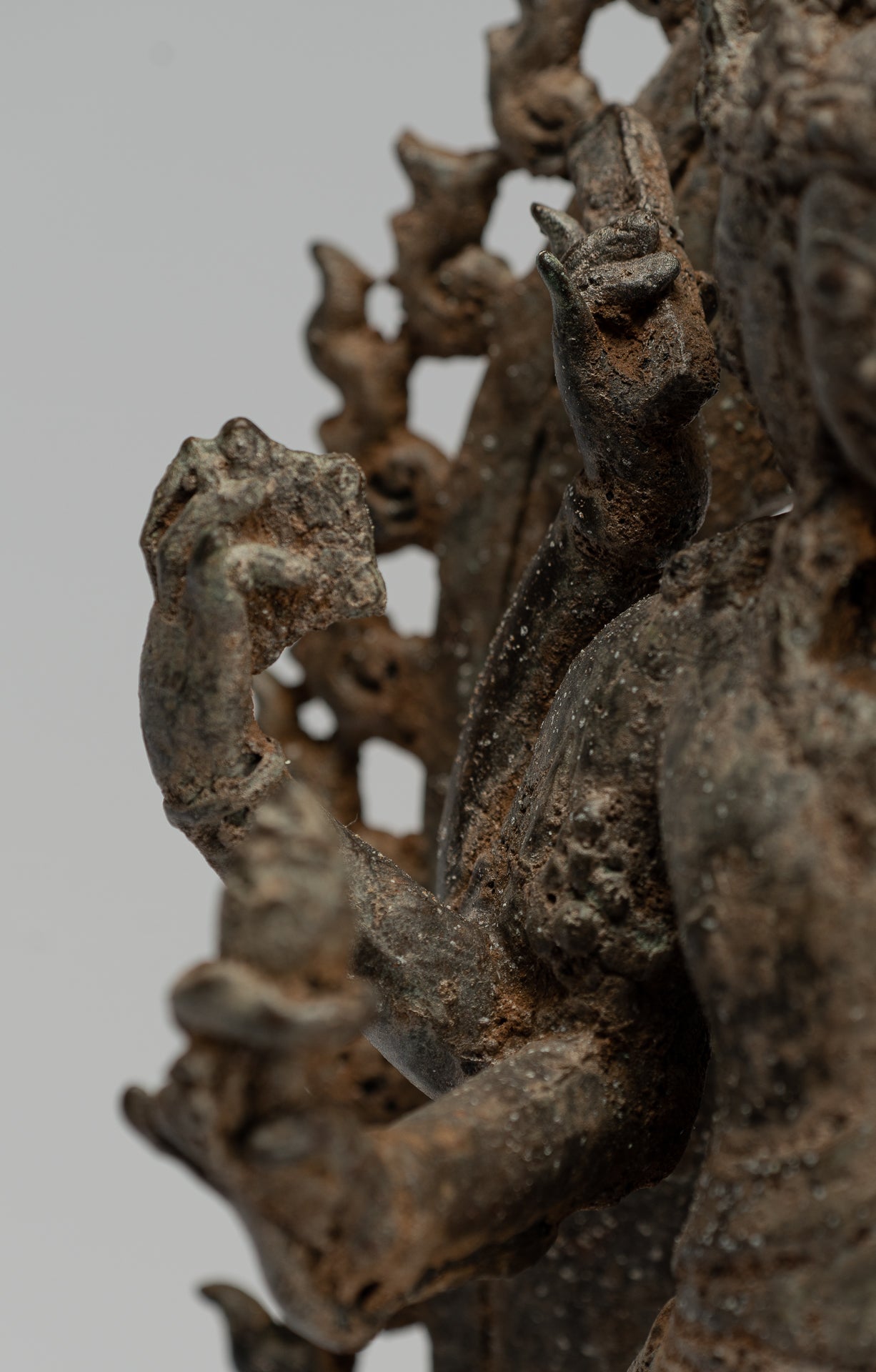 Statue de Brahma – Statue de Brahma debout en bronze de style indonésien antique Majapahit – 32 cm/13"