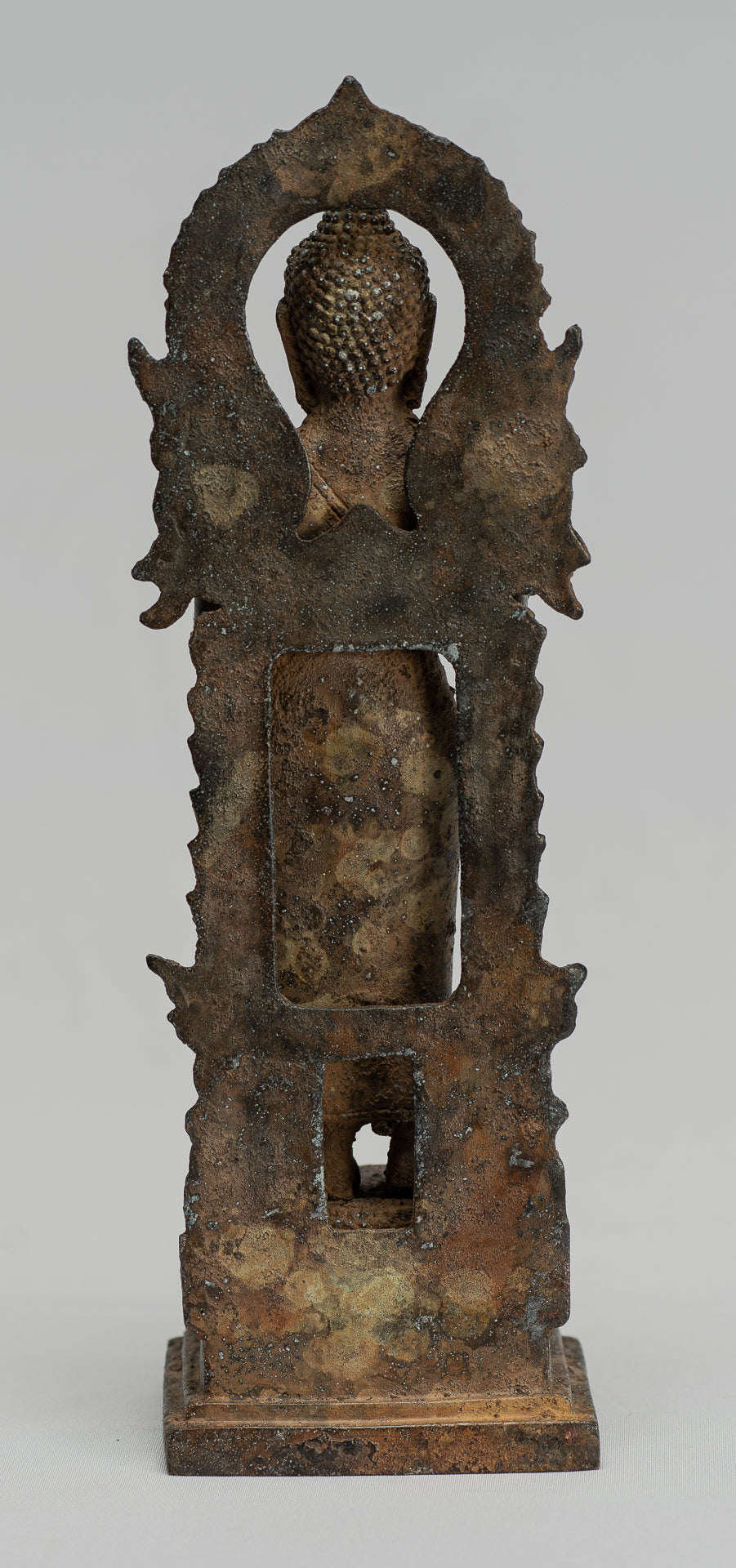 Statua Buddha - Antique stile indonesiano in piedi bronzo giavanese insegnamento Buddha - 23 cm/9 "