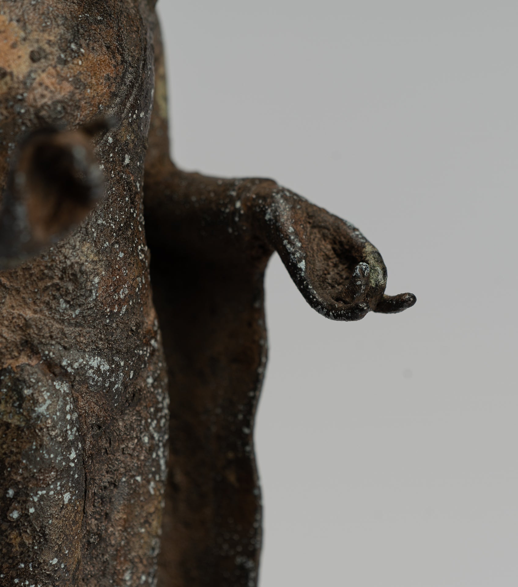 Statua Buddha - Antique stile indonesiano in piedi bronzo giavanese insegnamento Buddha - 23 cm/9 "