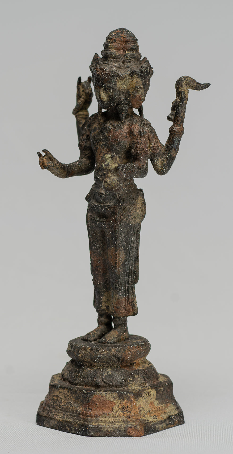 Estatua de Brahma - Estatua de bronce de bronce de bronce de estilo indonesio antiguo - 23 cm/9 "