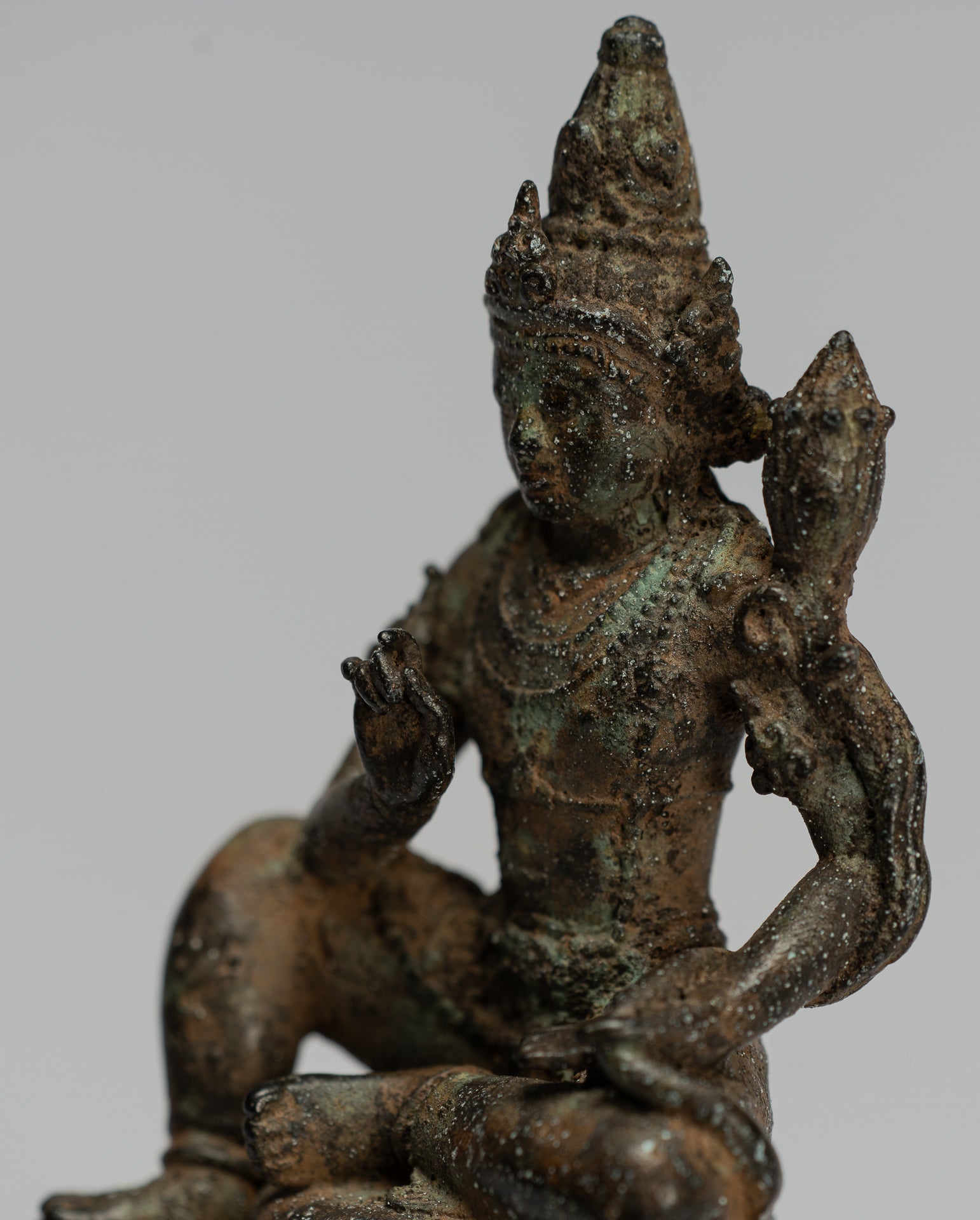 Estatua de Tara - Estatua de bronce de bronce de bronce de bronce de java antiguo Majapahit - 17cm/7 "
