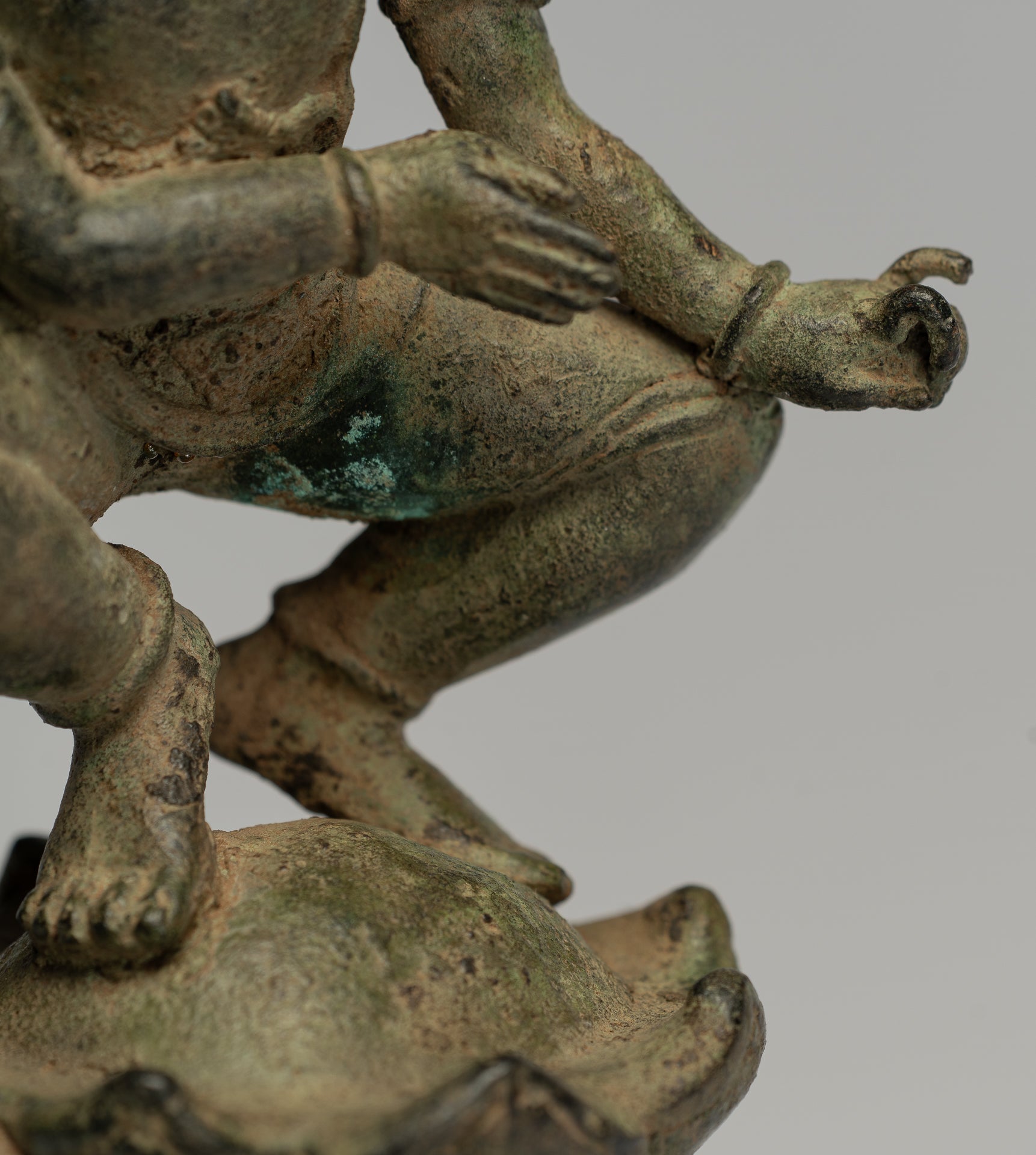 Tara Statue - Antique Java Style Majapahit Seated Bronze Devi Tara Statue - 26cm/10"