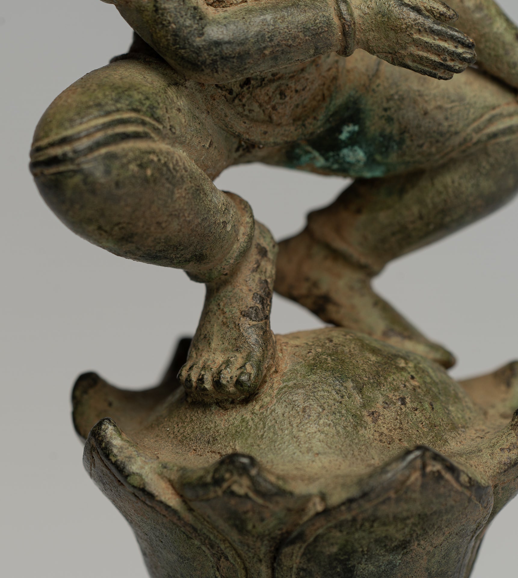 Tara Statue - Antique Java Style Majapahit Seated Bronze Devi Tara Statue - 26cm/10"