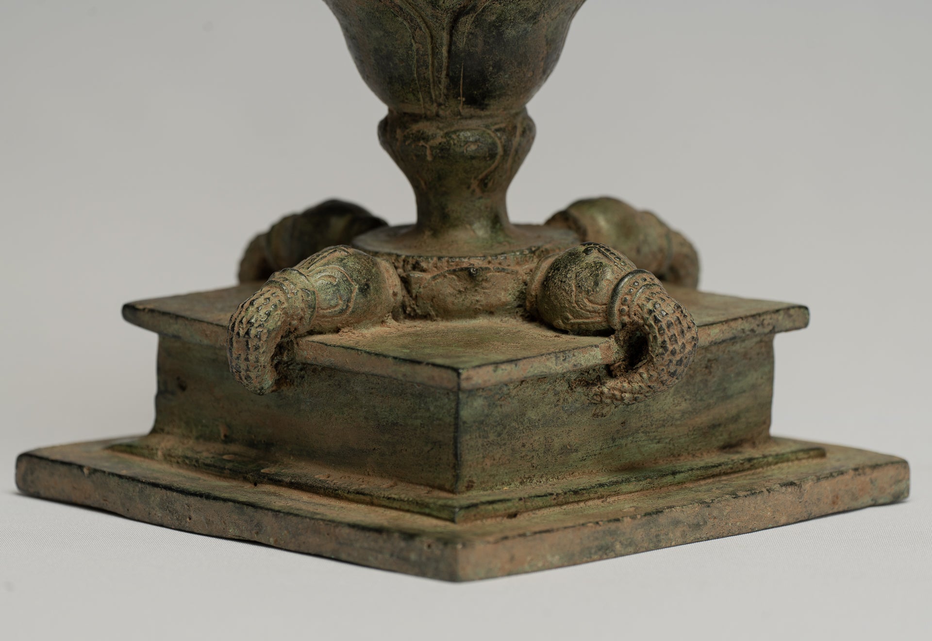 Tara Statue - Antique Java Style Majapahit Seated Bronze Devi Tara Statue - 26cm/10"