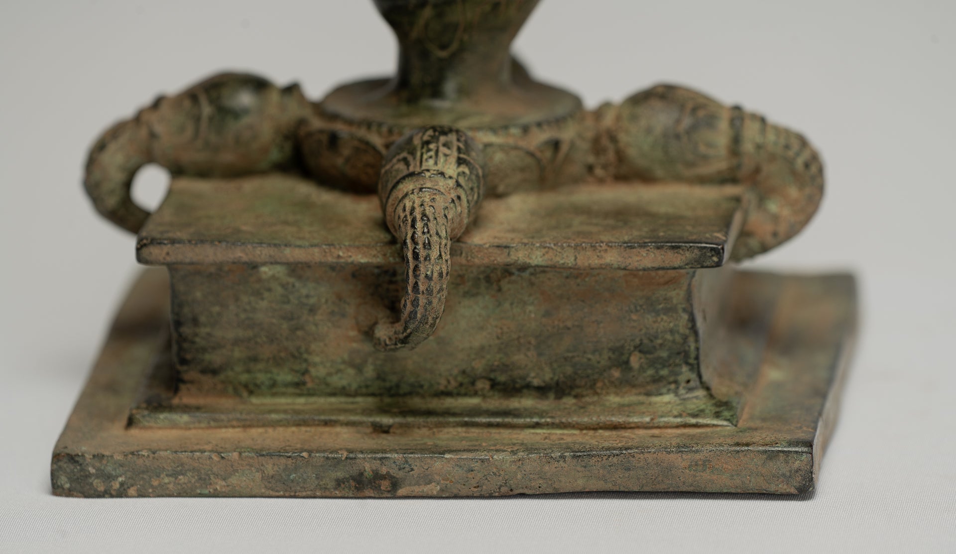 Tara Statue - Antique Java Style Majapahit Seated Bronze Devi Tara Statue - 26cm/10"