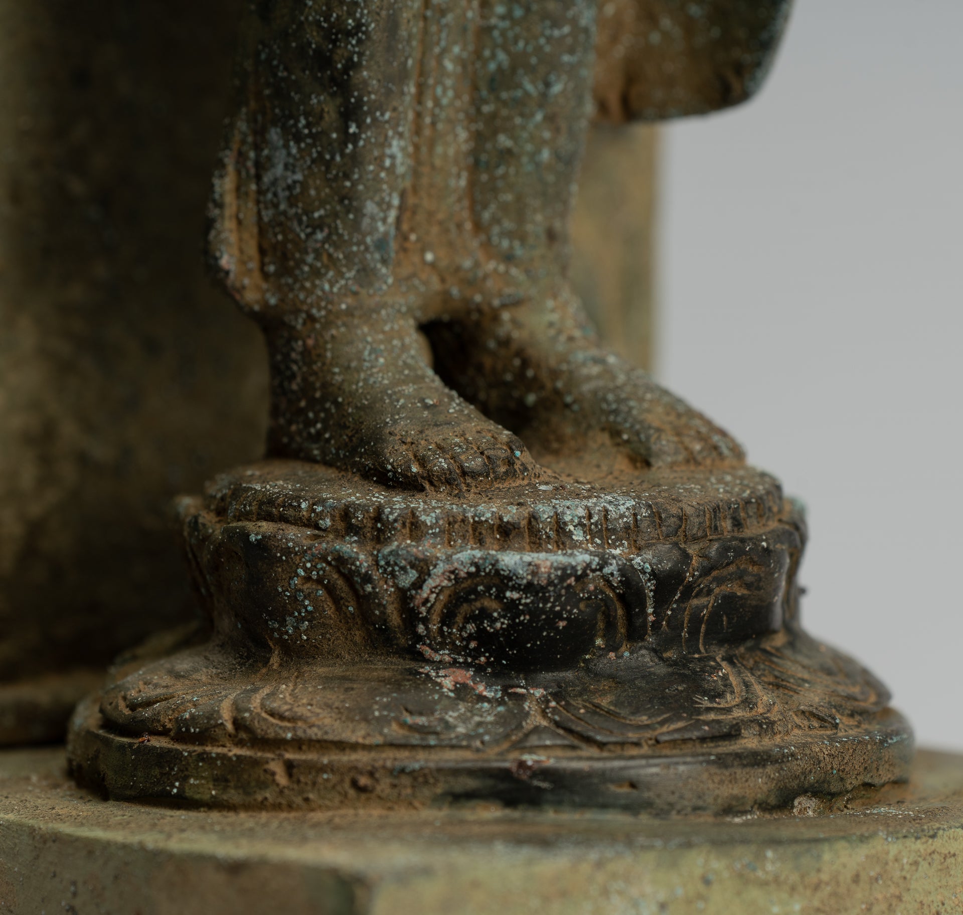 Estatua de Buda - Estilo indonesio antiguo Bronce Javanese enseñanza Buda - 36 cm/14 "