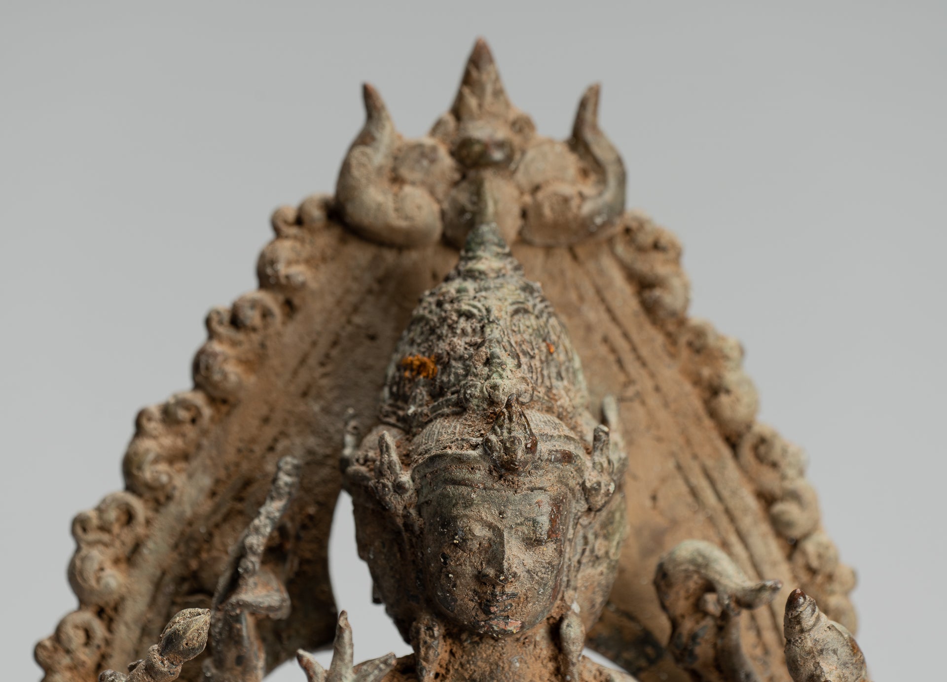 Estatua de Brahma - Estatua de bronce de bronce de bronce de estilo indonesio antiguo - 31 cm/12 "