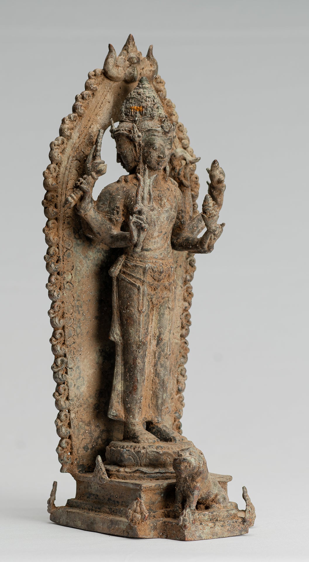 Estatua de Brahma - Estatua de bronce de bronce de bronce de estilo indonesio antiguo - 31 cm/12 "