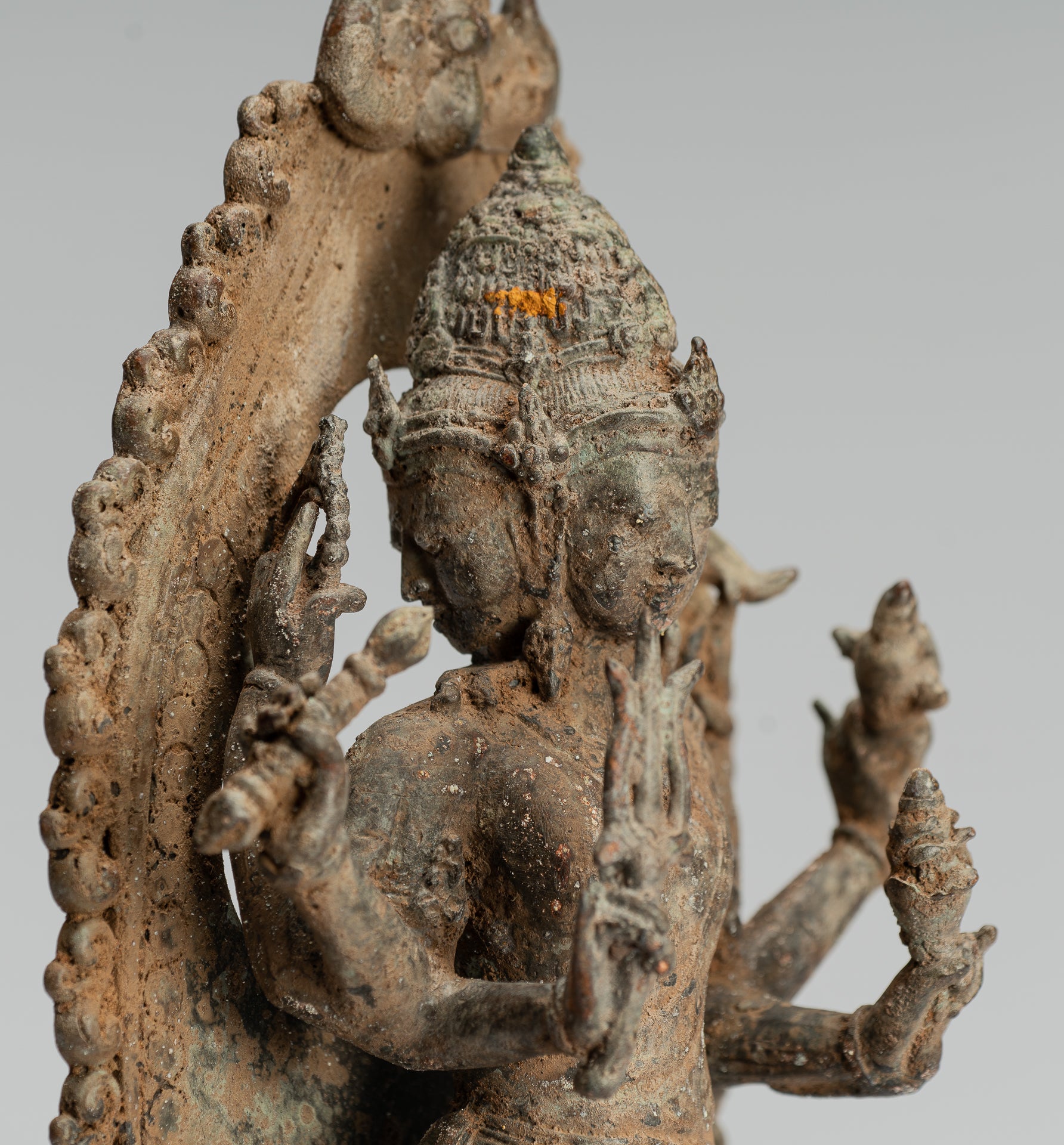 Estatua de Brahma - Estatua de bronce de bronce de bronce de estilo indonesio antiguo - 31 cm/12 "