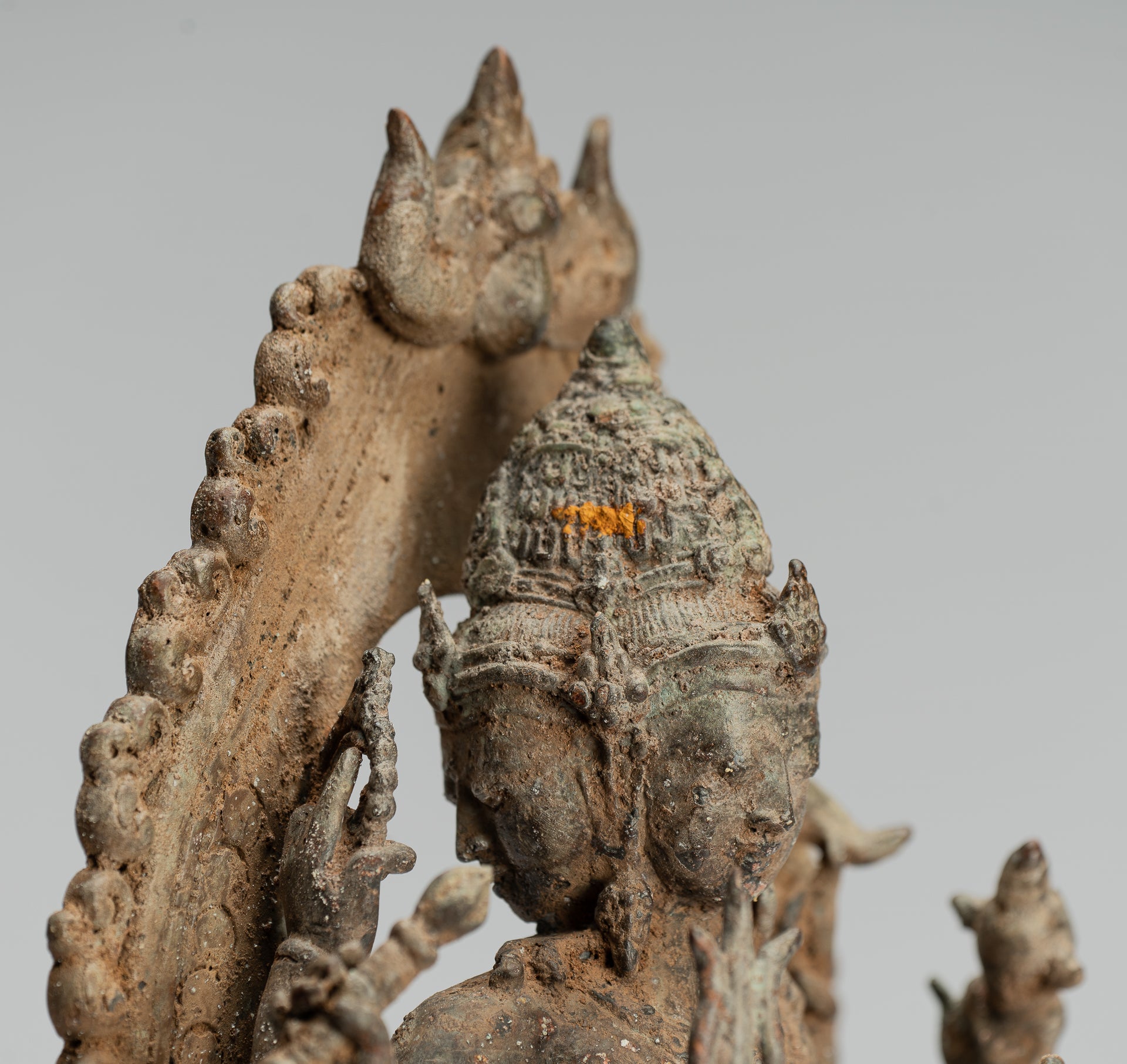 Estatua de Brahma - Estatua de bronce de bronce de bronce de estilo indonesio antiguo - 31 cm/12 "