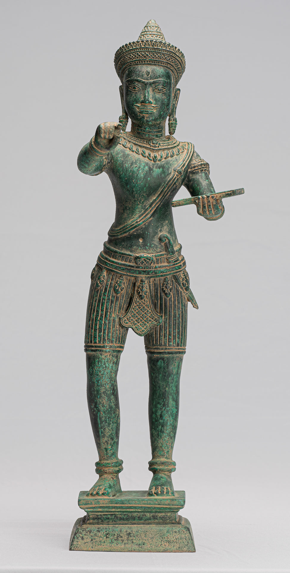 Antique Khmer Style Bronze Angkor Wat Style Estatua Vishnu - 53cm/21 "