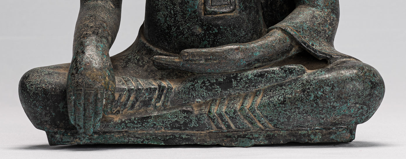 Estatua de Buda - Ilustración de bronce de estilo jemer antiguo Angkor Wat Buddha Statue - 40 cm/16 "