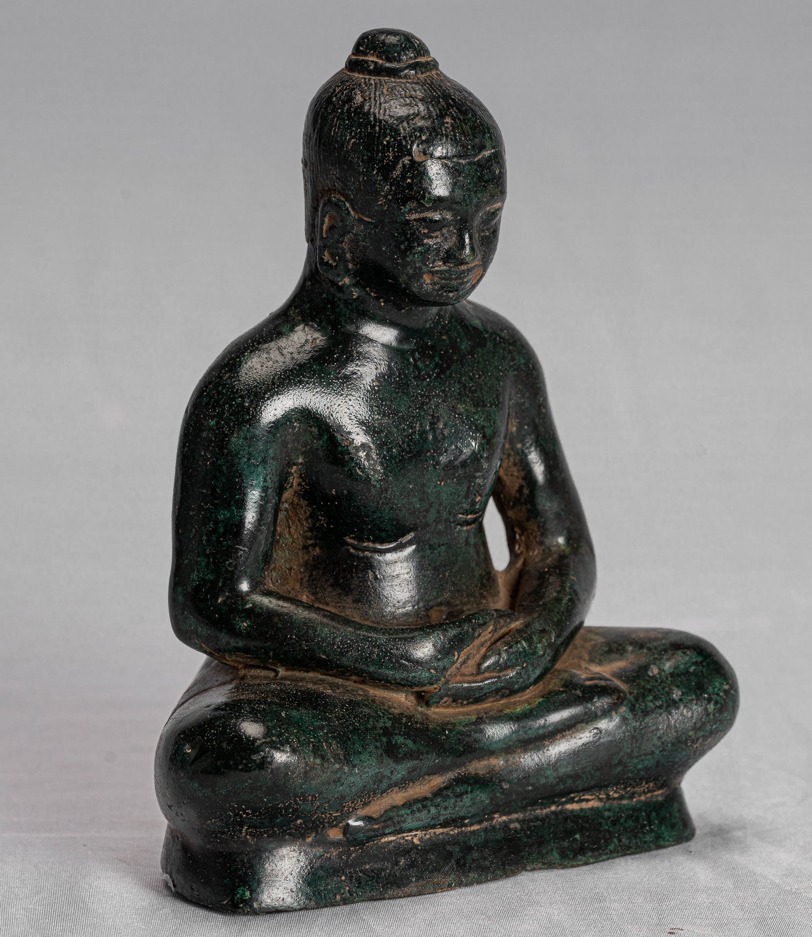 Meditación de bronce de estilo Jayavarman VII de estilo Jayavarman VII - 17cm/7 "
