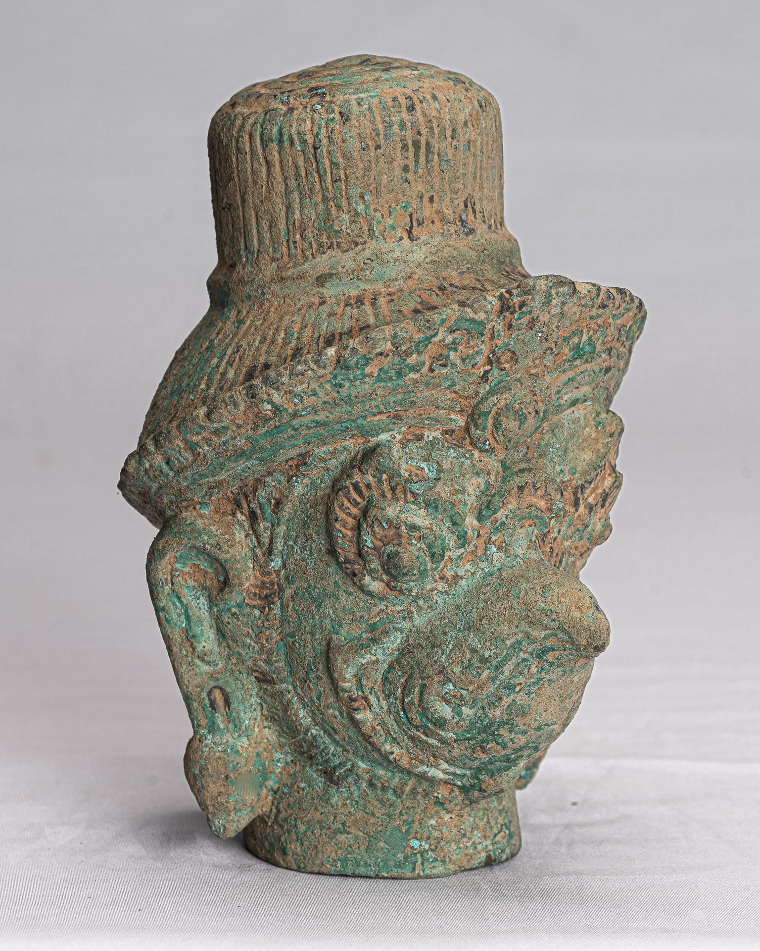 Antique Banteay Srei Style Bronze Khmer Garuda Vishnu Estatua - 18 cm/7 "