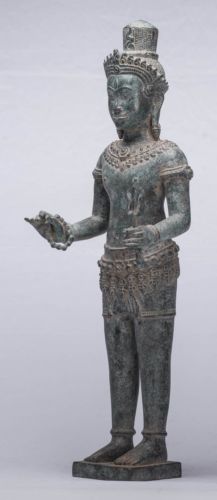 Antique Khmer Style Bronze Angkor Wat Standing Shiva-52cm/21 "