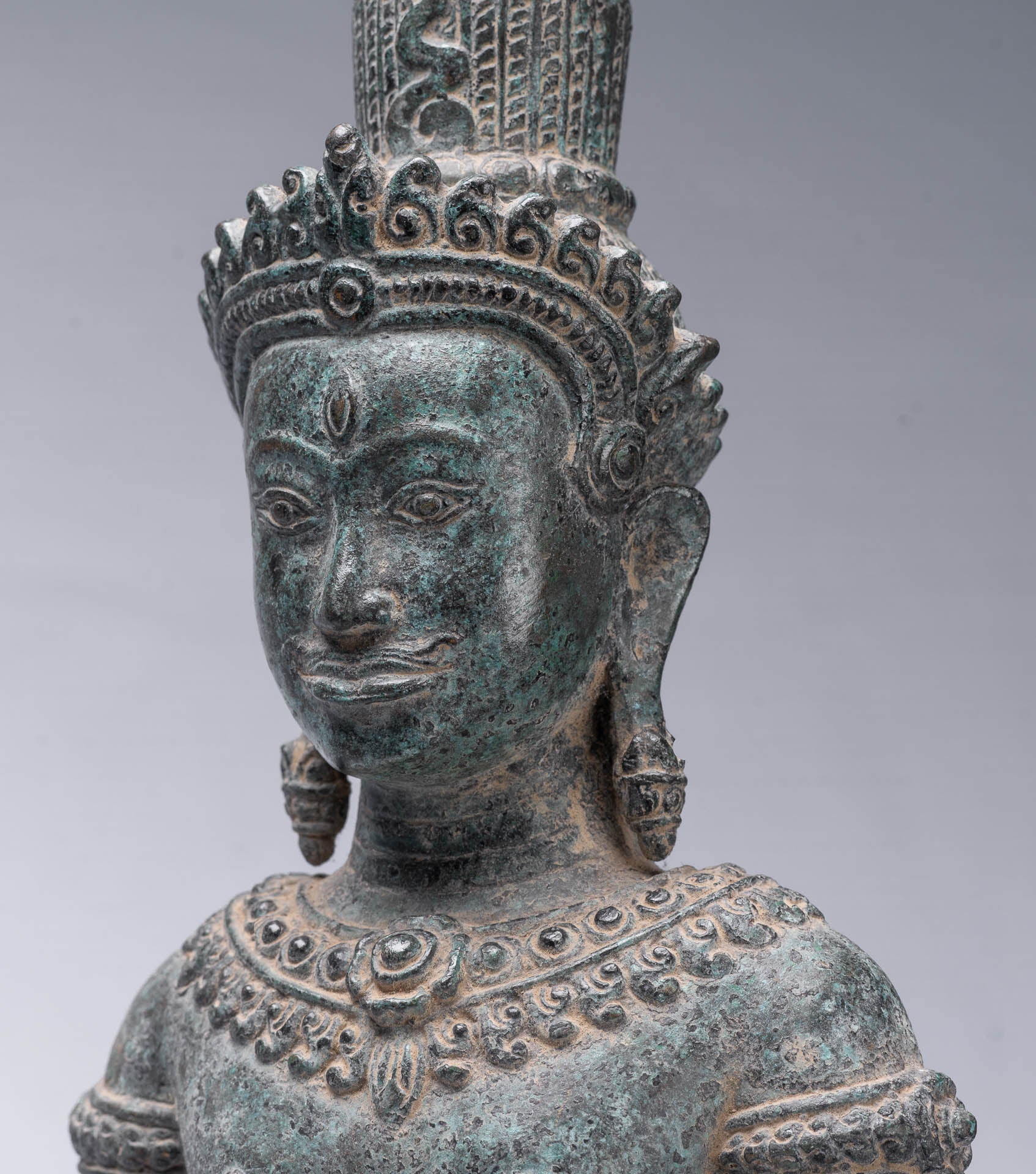 Antique Khmer Style Bronze Angkor Wat Standing Shiva-52cm/21 "