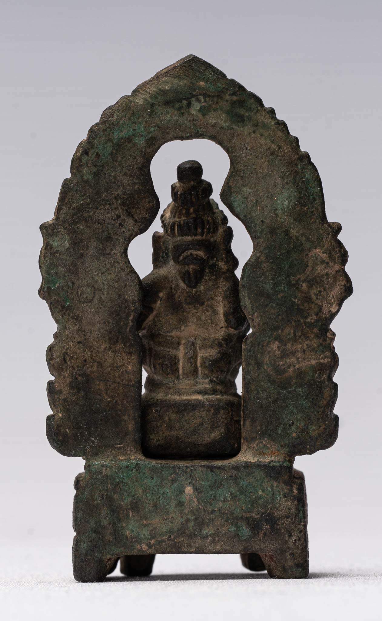 Estatua de Ganesha - Estatua de Ganesha de bronce entronizado de estilo antiguo de bronce - 6.5cm/3 "