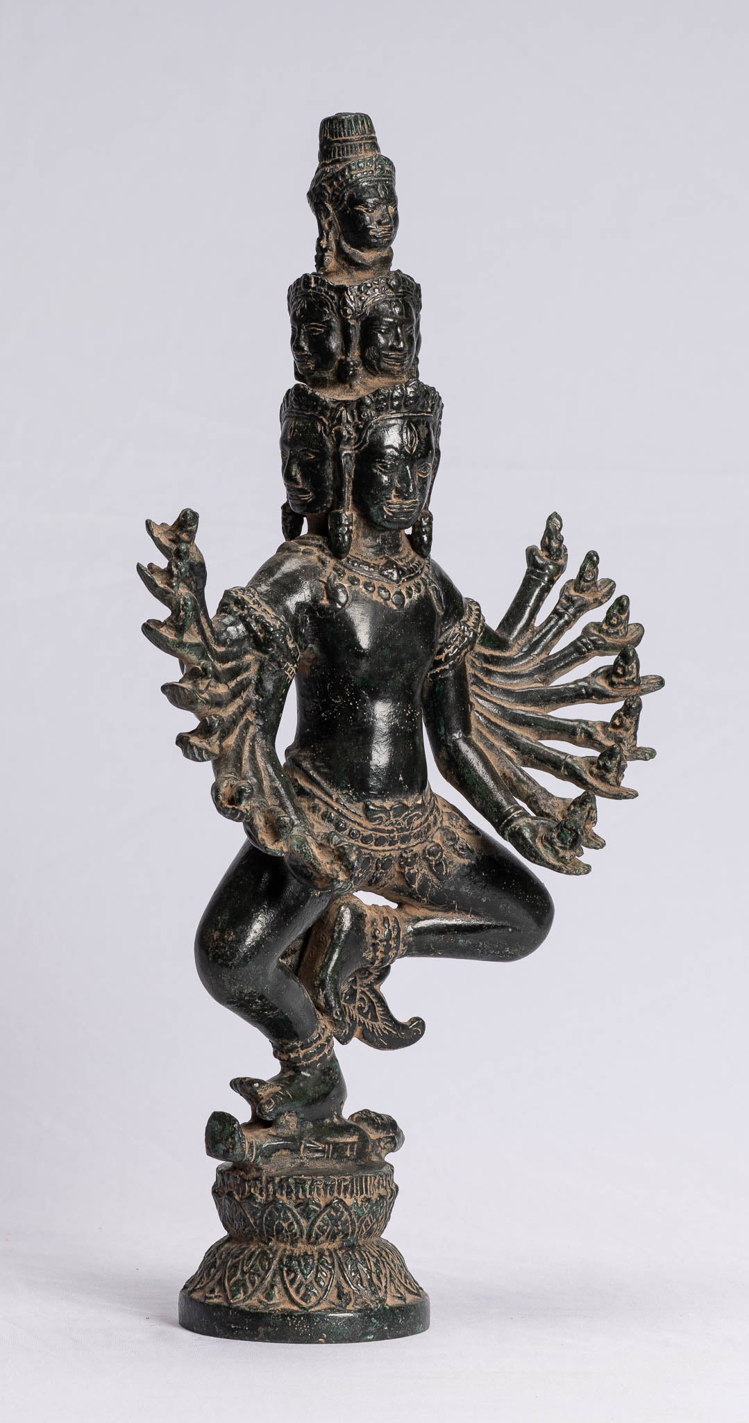 Estatua de Bayón de bronce de estilo jemer antiguo de estilo jemer - 43 cm/17 "de alto