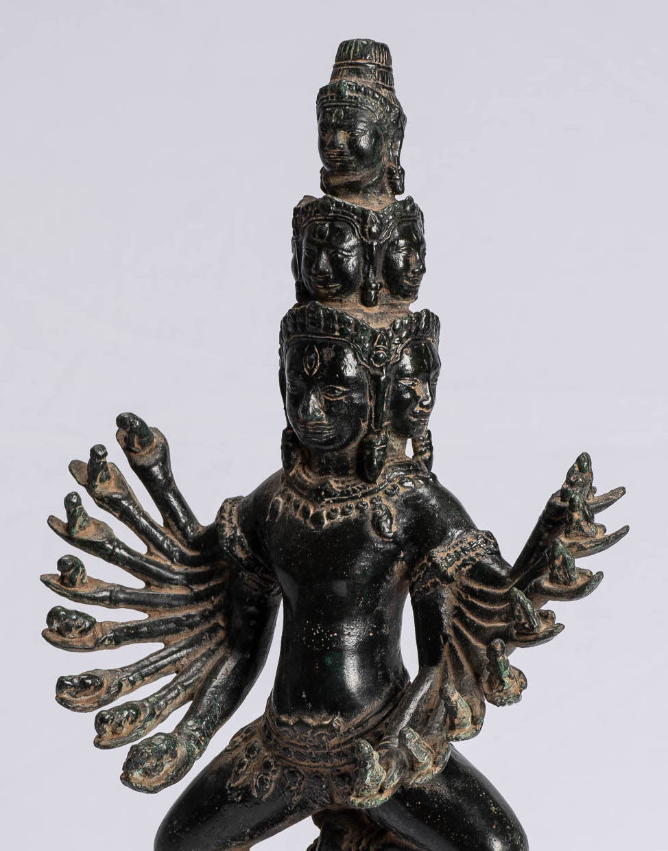 Estatua de Bayón de bronce de estilo jemer antiguo de estilo jemer - 43 cm/17 "de alto