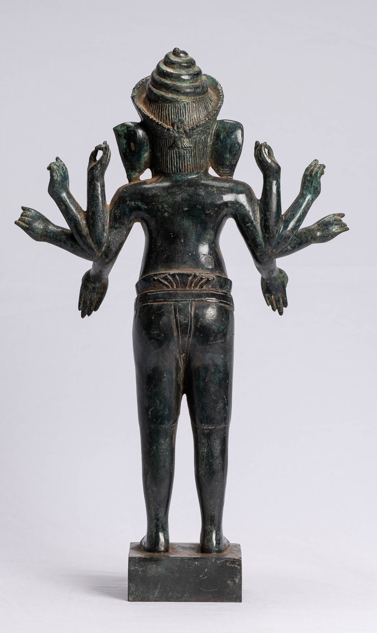 Statue de Ganesha – Statue de Bayon Ganesh debout en bronze antique de style khmer – 51 cm/20"