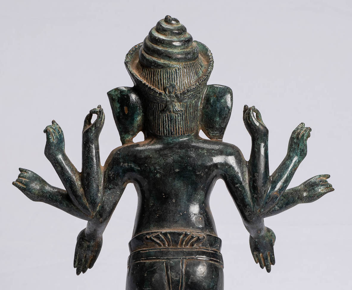 Statue de Ganesha – Statue de Bayon Ganesh debout en bronze antique de style khmer – 51 cm/20"