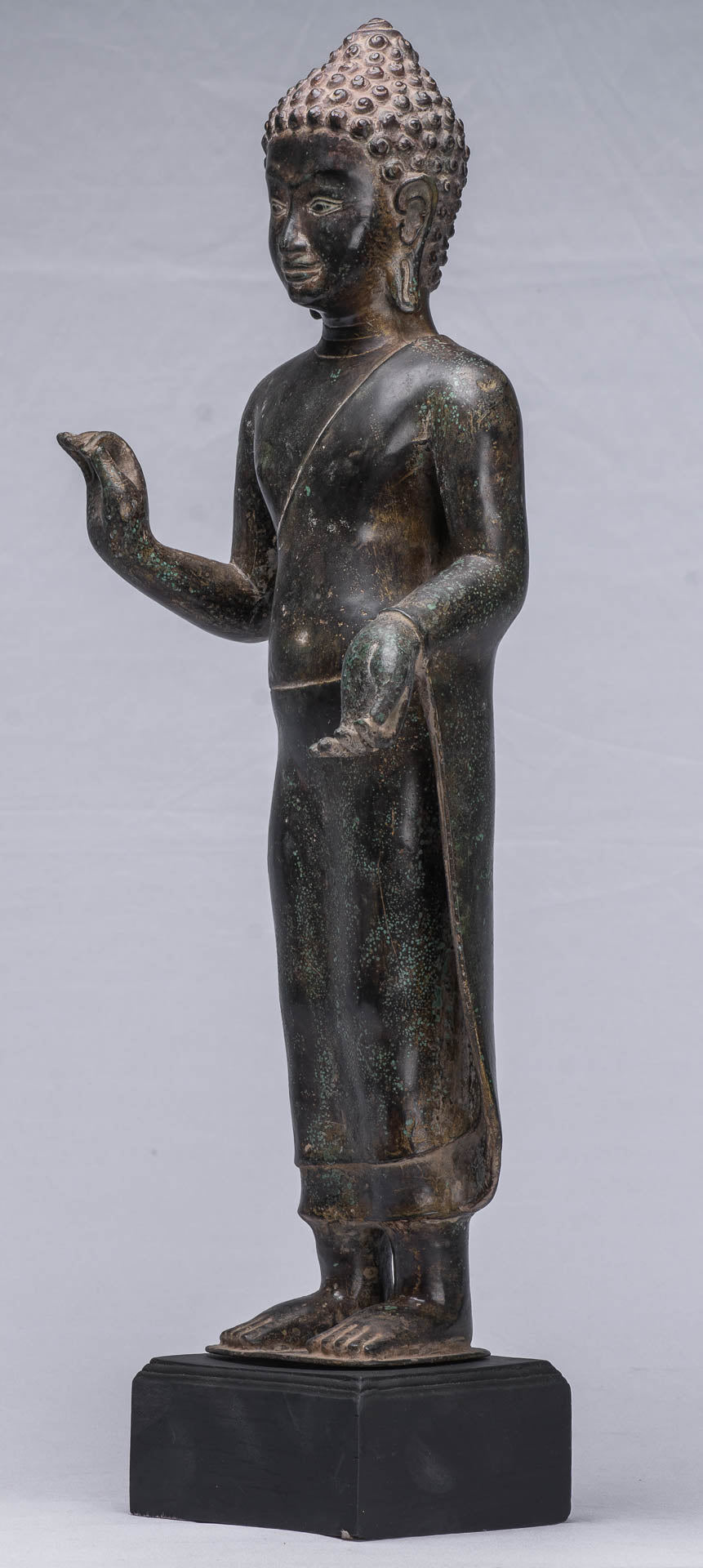 Buddha Statue-Antike Thai Style Dvaravati Bronze Standing Preaching Buddha Statue 55cm/22 "