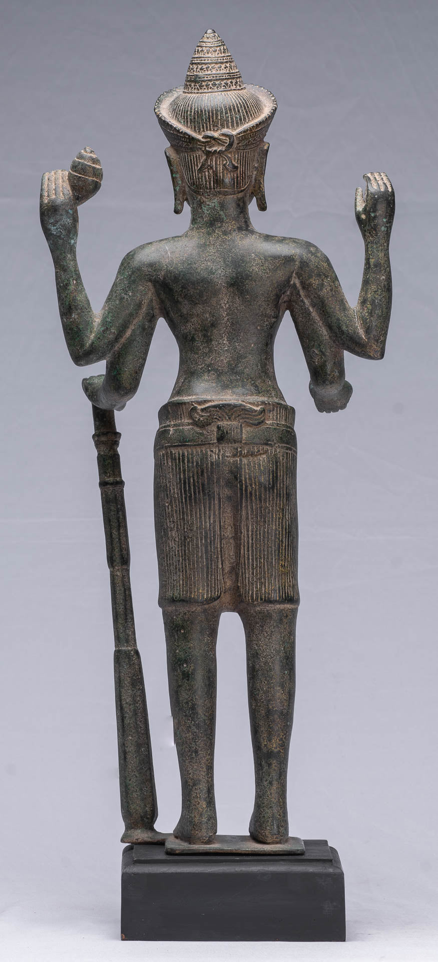 Antique Khmer Style Bronze in piedi Vishnu Statua - Protettore - 57 cm/23 "