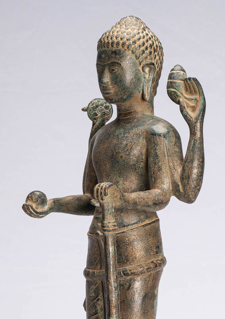 Estatua de bronce de estilo jemer antiguo de estilo jemer - Protector - 54 cm/22 "