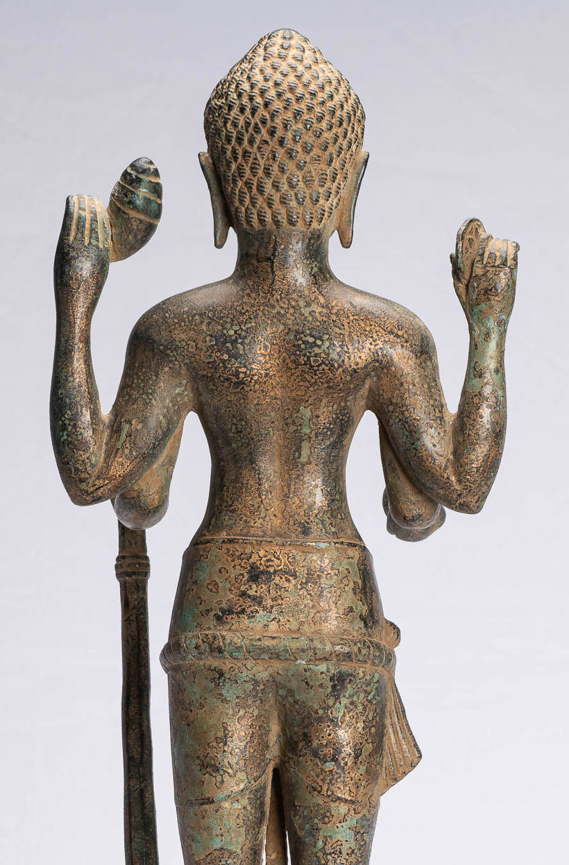 Estatua de bronce de estilo jemer antiguo de estilo jemer - Protector - 54 cm/22 "