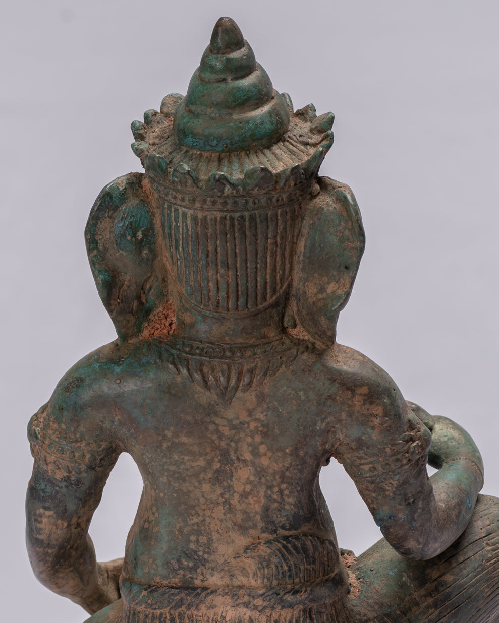 Statue de Ganesha – Statue de Ganesh agenouillée en bronze de style thaïlandais antique – 25 cm.