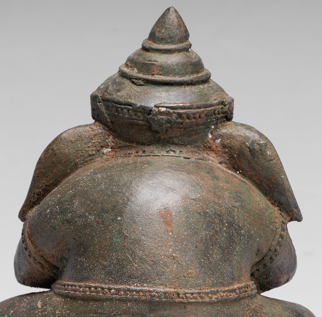 Estatua de Ganesha - Estatua de bronce de estilo tailandés antiguo 'See No Evil'- 24cm/10 "