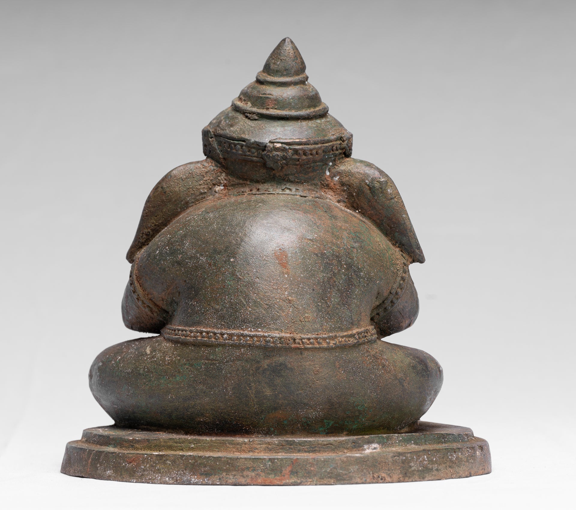 Estatua de Ganesha - Estatua de bronce de estilo tailandés antiguo 'See No Evil'- 24cm/10 "