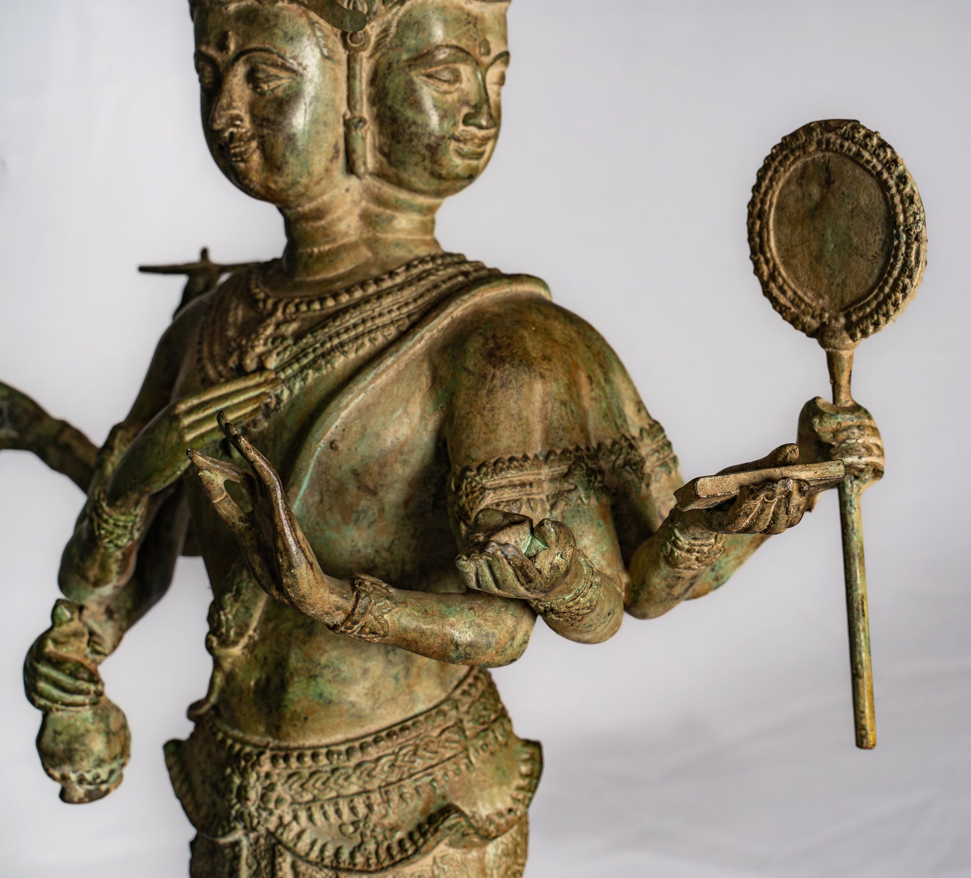 Brahma Statue - Antique Thai Style Standing Bronze Brahma Statue - 76cm/30"