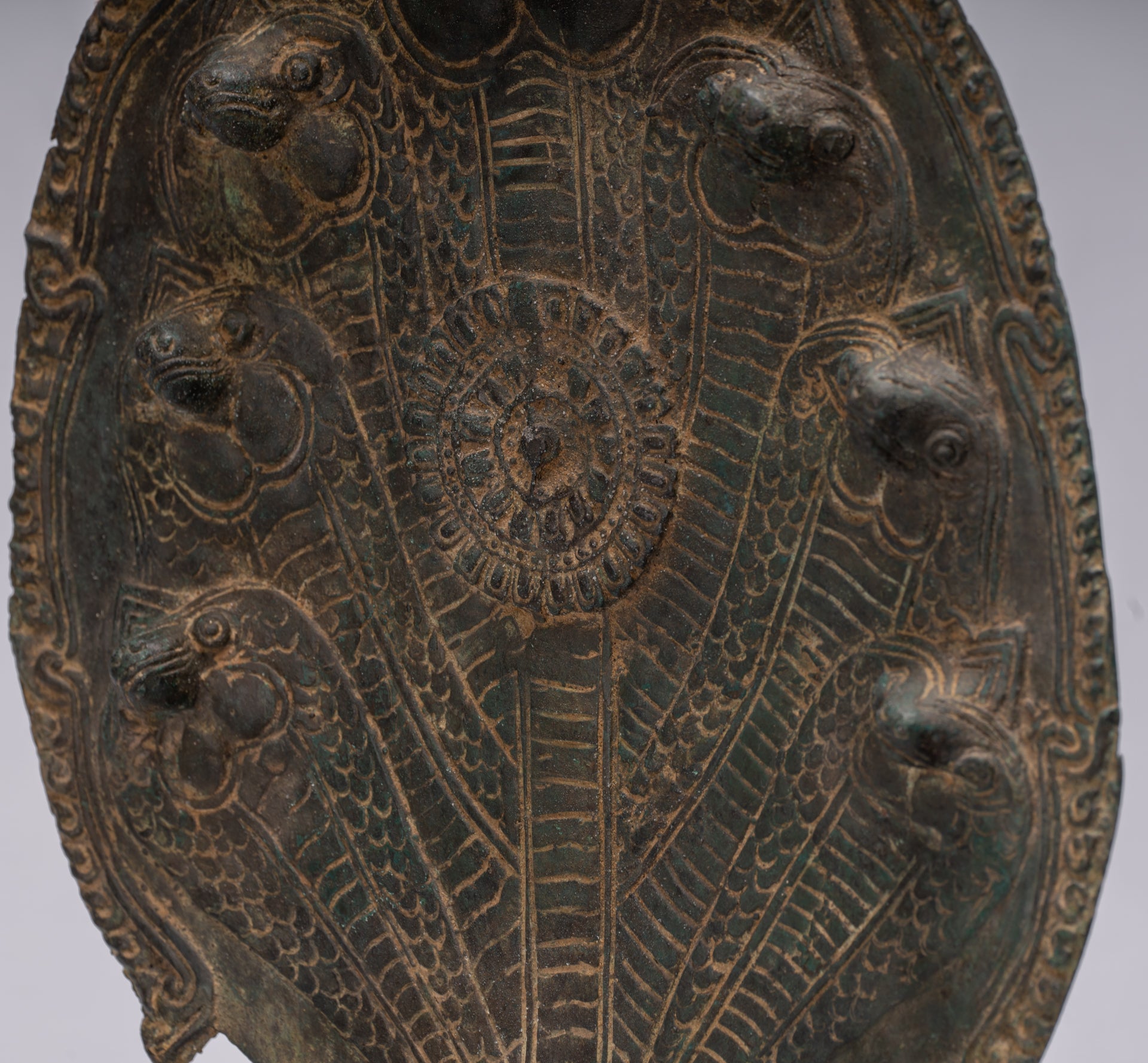 Statua Buddha - Antique Thai Thai Bronzo Meditazione seduta Naga Buddha Statua - 66 cm/26 "