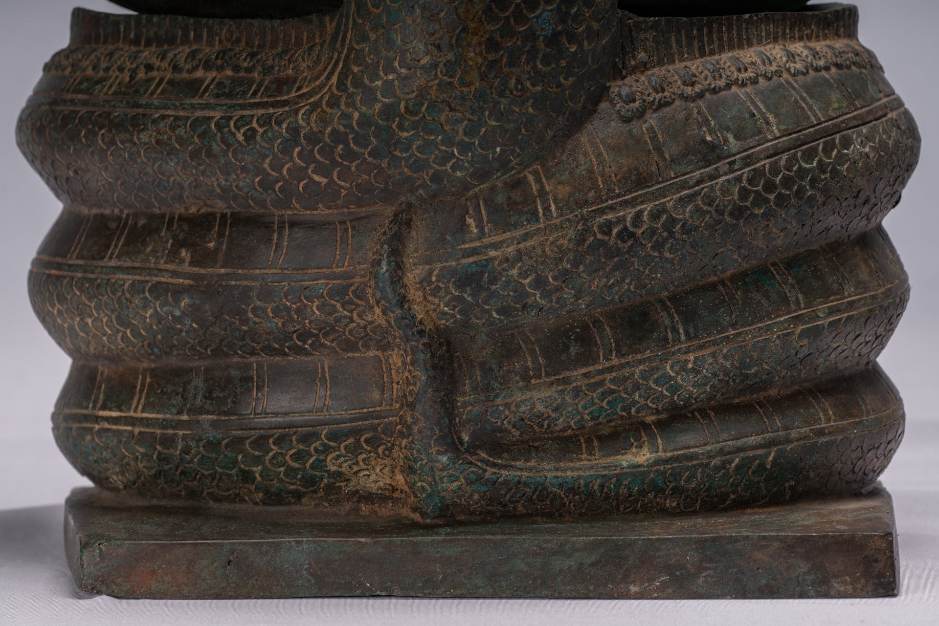 Statua Buddha - Antique Thai Thai Bronzo Meditazione seduta Naga Buddha Statua - 66 cm/26 "