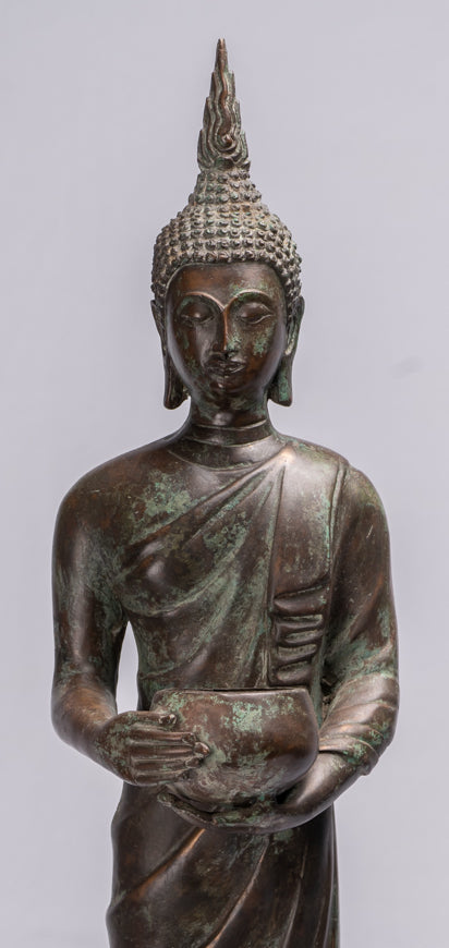 Buddha Statue-Antike Thai Style Bronze Charity & Compassion Gautama Buddha Statue-63cm/25 "