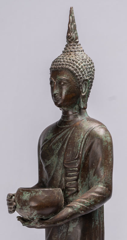 Buddha Statue-Antike Thai Style Bronze Charity & Compassion Gautama Buddha Statue-63cm/25 "