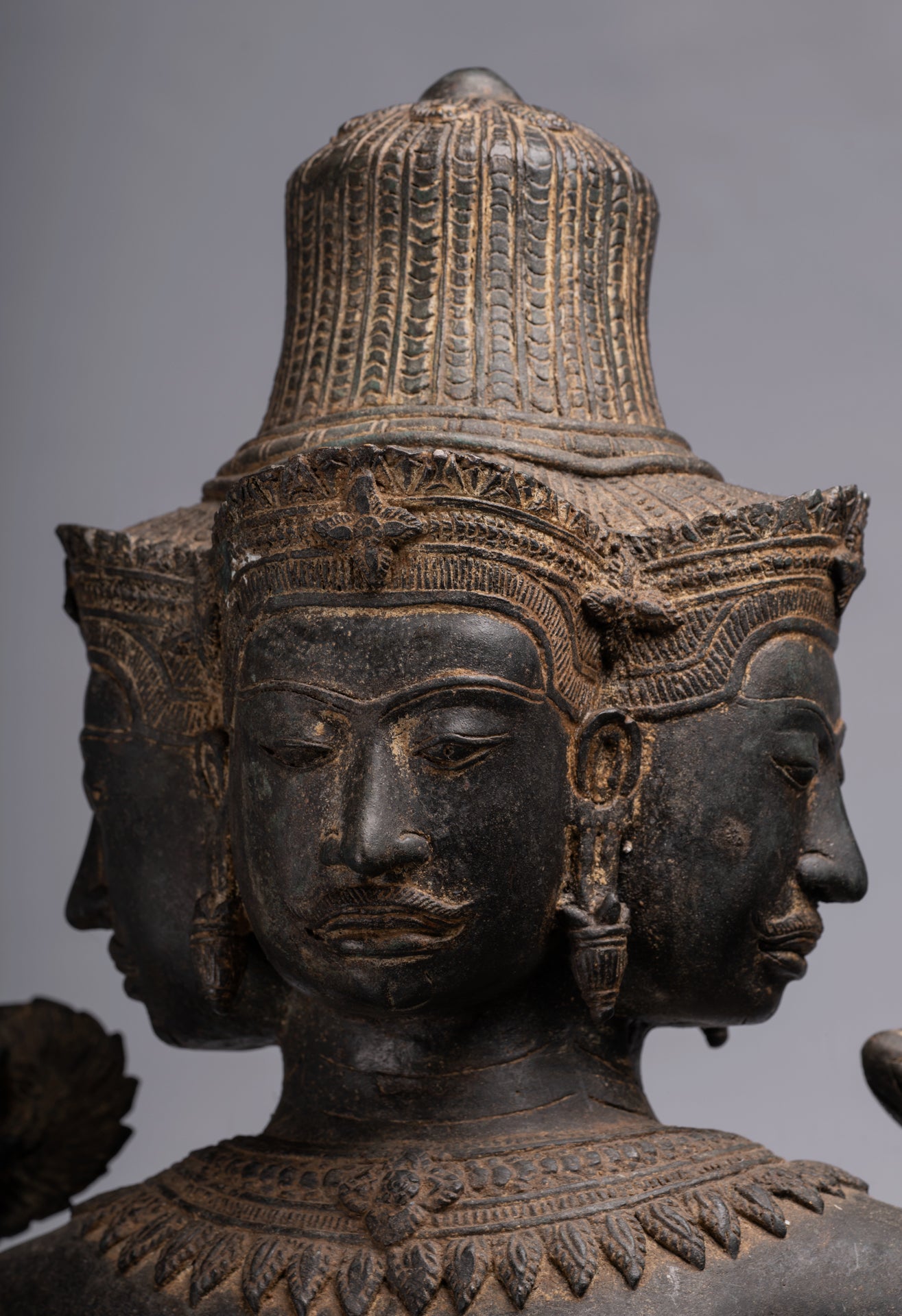 Statue de Brahma - Style Khmer Antique Koh Ker Brahma debout en bronze - Création du Dieu hindou - 97 cm/39"