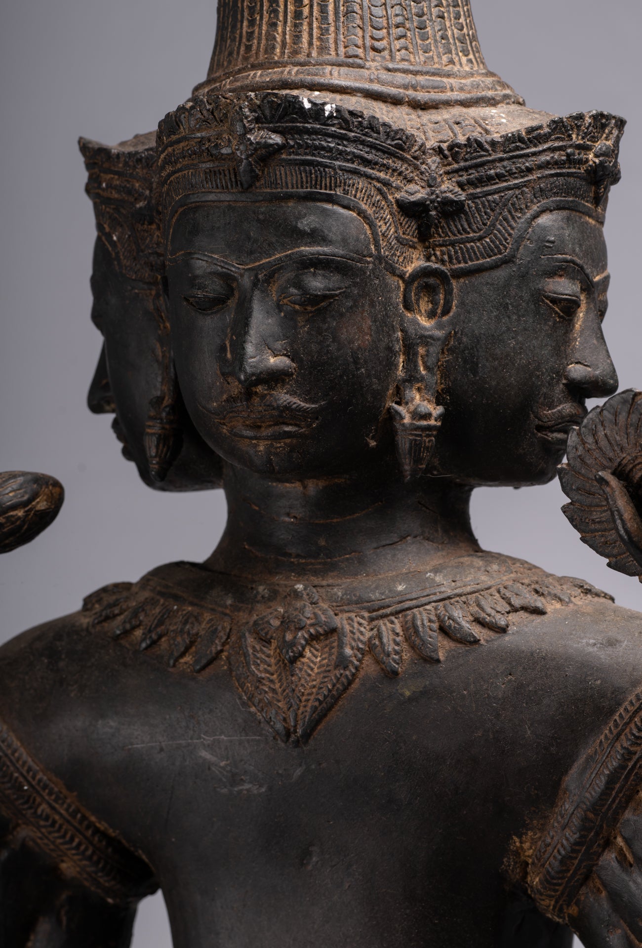 Statue de Brahma - Style Khmer Antique Koh Ker Brahma debout en bronze - Création du Dieu hindou - 97 cm/39"