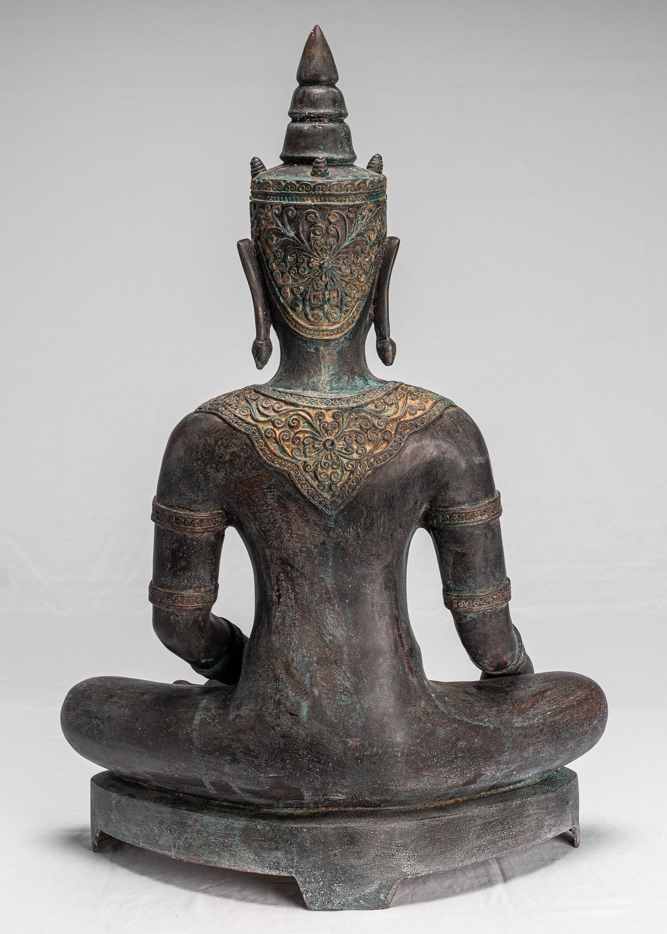 Statue de Bouddha - Statue de Bouddha des Lumières assise d'Ayutthaya de style thaïlandais antique - 74 cm/30"