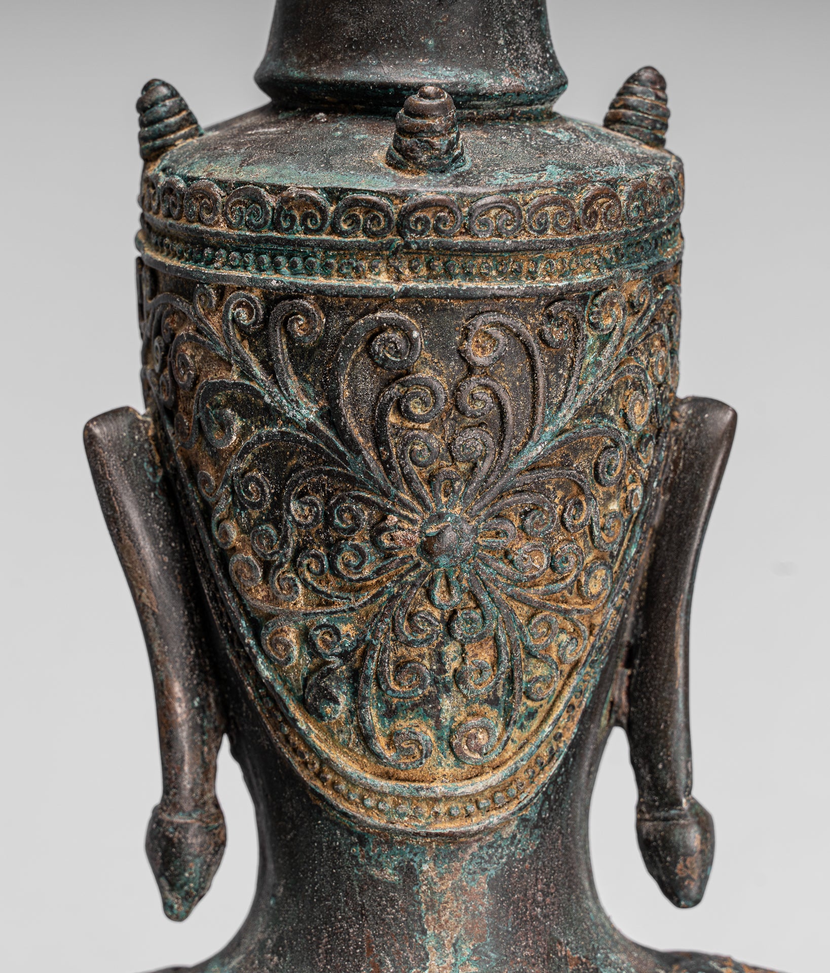 Statue de Bouddha - Statue de Bouddha des Lumières assise d'Ayutthaya de style thaïlandais antique - 74 cm/30"