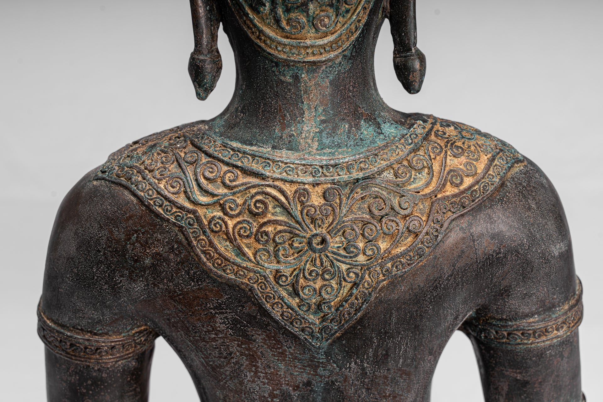 Statue de Bouddha - Statue de Bouddha des Lumières assise d'Ayutthaya de style thaïlandais antique - 74 cm/30"