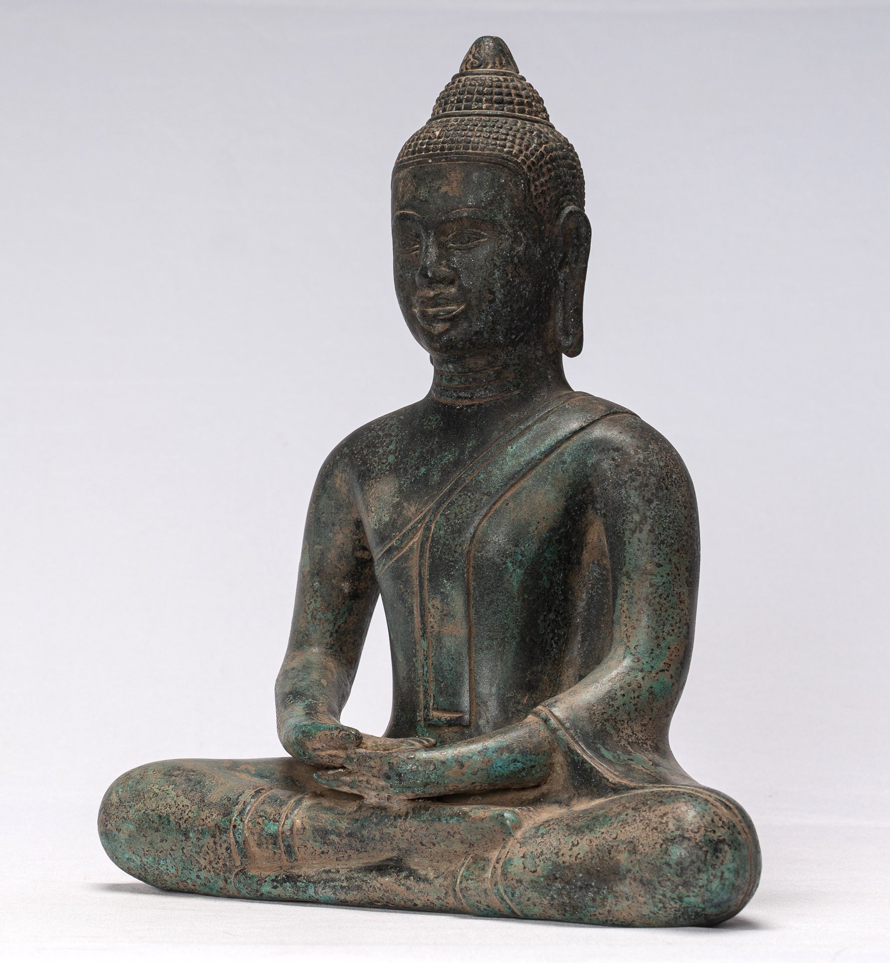 Buddha Statue-Antike Khmer Style Seated Meditation Buddha Statue-28cm/11 "