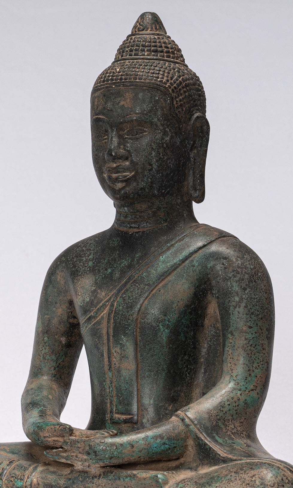 Buddha Statue-Antike Khmer Style Seated Meditation Buddha Statue-28cm/11 "