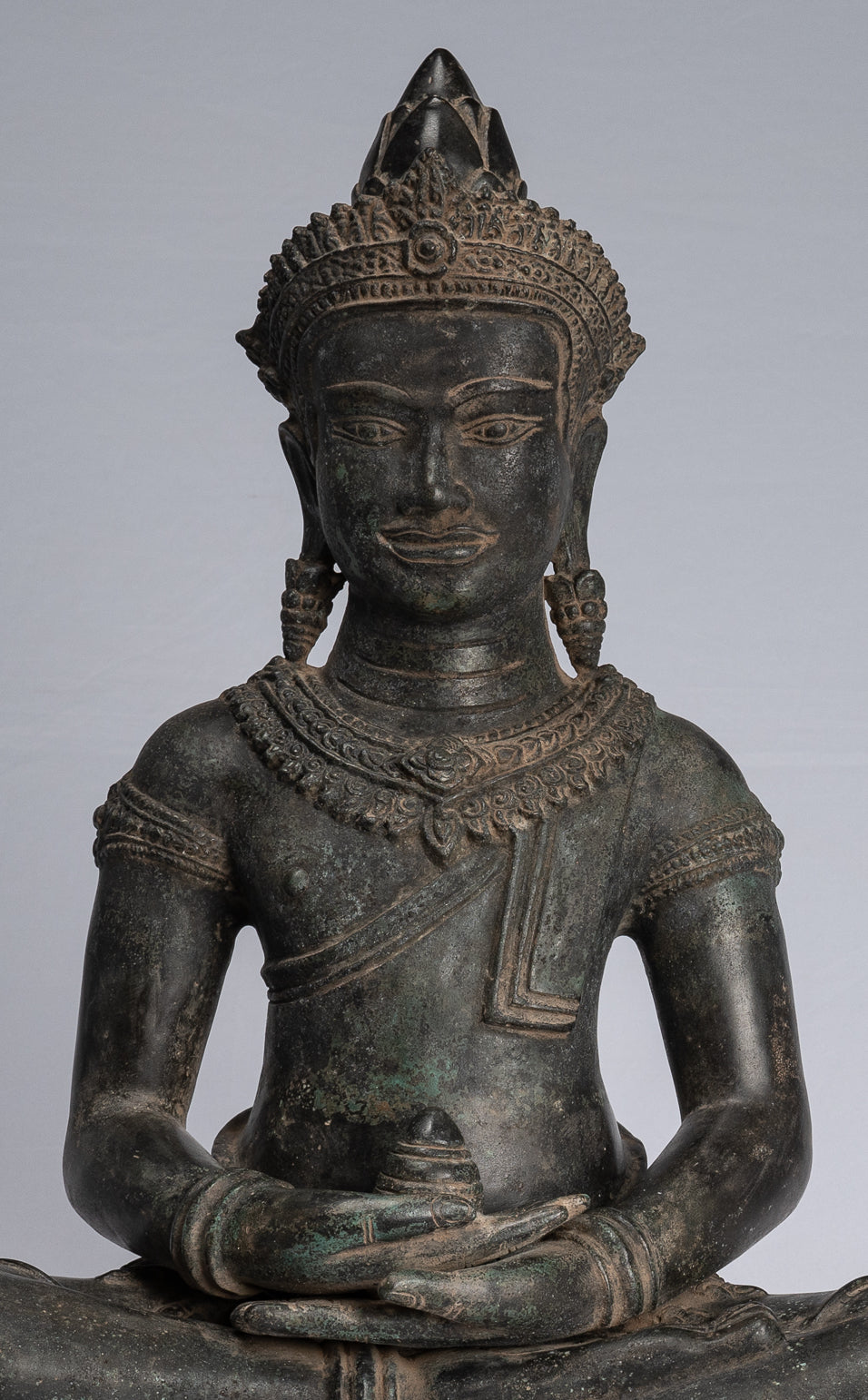 Buddha Statue-Antike Khmer Style Bronze Seated Amitabha Meditation Buddha Statue-55cm/22 "